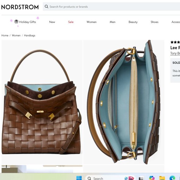 Tory Burch Lee Radziwill Woven Leather Double Bag - Picture 3 of 13